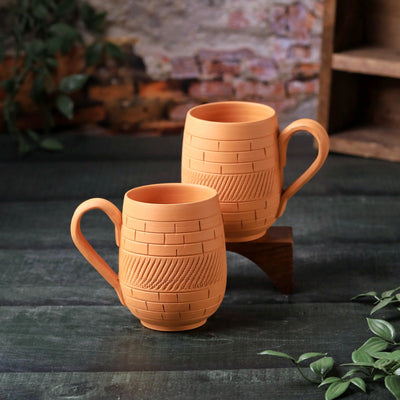 Terracotta Maharaja Jumbo Mug - Handcrafted Natural Clay Large Mug – Mugs on Brown Living™. SKU: JM-4. Img 5.