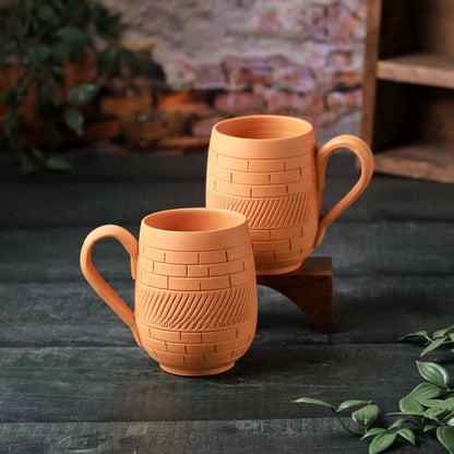 Terracotta Maharaja Jumbo Mug - Handcrafted Natural Clay Large Mug – Mugs on Brown Living™. SKU: JM-4. Img 5.