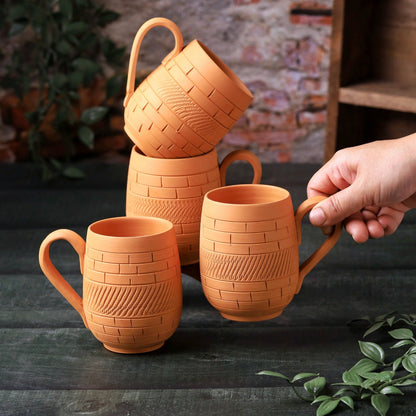 Terracotta Maharaja Jumbo Mug - Handcrafted Natural Clay Large Mug – Mugs on Brown Living™. SKU: JM-4. Img 6.