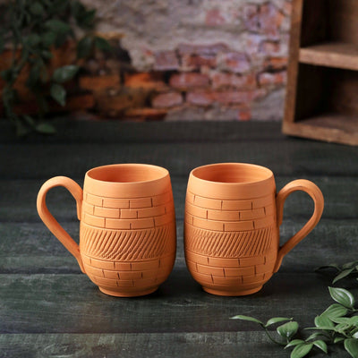 Terracotta Maharaja Jumbo Mug - Handcrafted Natural Clay Large Mug – Mugs on Brown Living™. SKU: JM-4. Img 3.