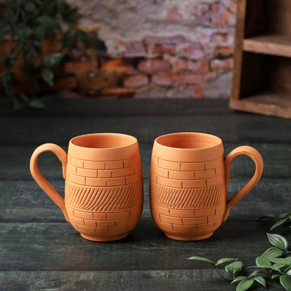 Terracotta Maharaja Jumbo Mug - Handcrafted Natural Clay Large Mug – Mugs on Brown Living™. SKU: JM-4. Img 3.