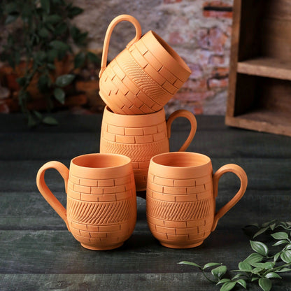 Terracotta Maharaja Jumbo Mug - Handcrafted Natural Clay Large Mug – Mugs on Brown Living™. SKU: JM-4. Img 7.