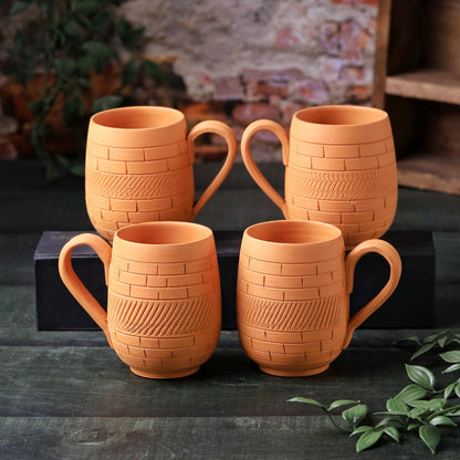 Terracotta Maharaja Jumbo Mug - Handcrafted Natural Clay Large Mug – Mugs on Brown Living™. SKU: JM-4. Img 8.