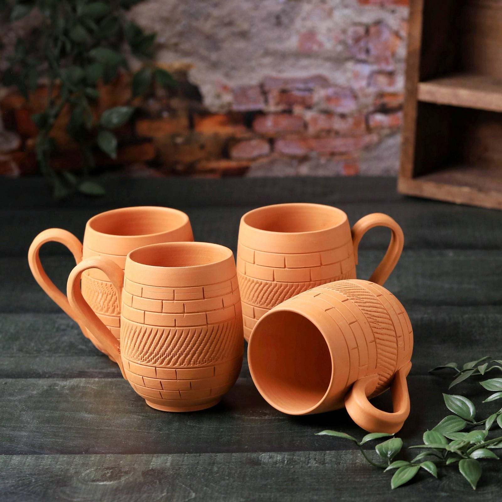 Terracotta Maharaja Jumbo Mug - Handcrafted Natural Clay Large Mug – Mugs on Brown Living™. SKU: JM-5. Img 11.
