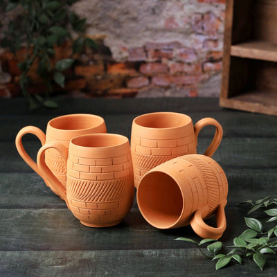 Terracotta Maharaja Jumbo Mug - Handcrafted Natural Clay Large Mug – Mugs on Brown Living™. SKU: JM-5. Img 11.