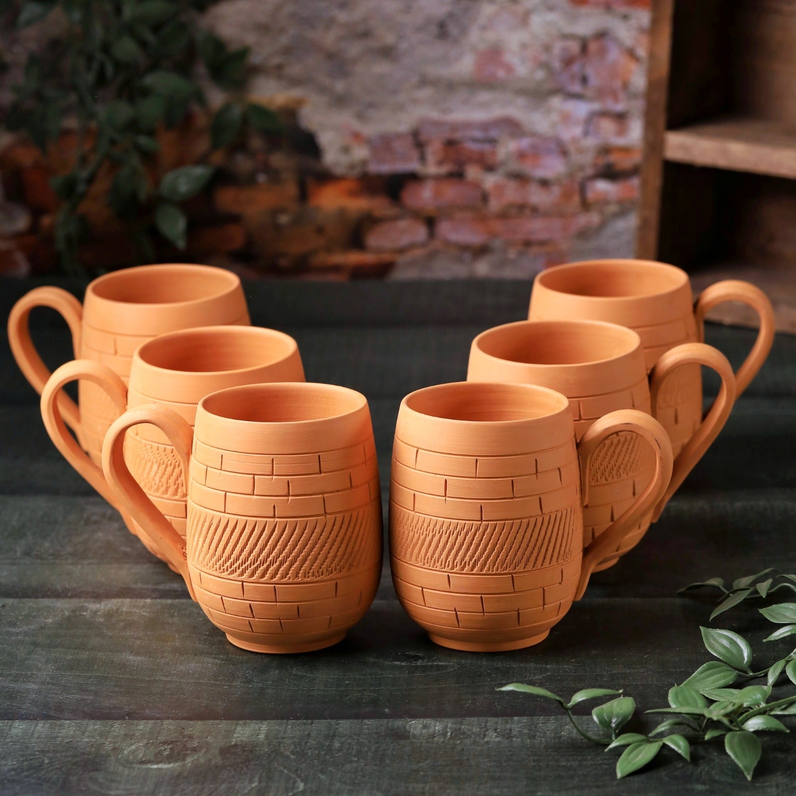 Terracotta Maharaja Jumbo Mug - Handcrafted Natural Clay Large Mug – Mugs on Brown Living™. SKU: JM-6. Img 13.