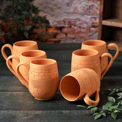 Terracotta Maharaja Jumbo Mug - Handcrafted Natural Clay Large Mug – Mugs on Brown Living™. SKU: JM-6. Img 12.