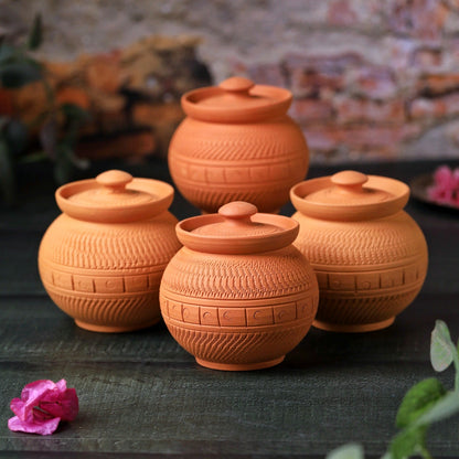 Terracotta Maharaja Sugar Pot | Handcrafted Clay Jar – Containers on Brown Living™. SKU: SP-6. Img 6.
