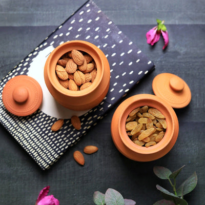 Terracotta Maharaja Sugar Pot | Handcrafted Clay Jar – Containers on Brown Living™. SKU: SP-6. Img 19.
