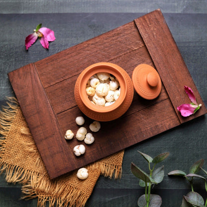 Terracotta Maharaja Sugar Pot | Handcrafted Clay Jar – Containers on Brown Living™. SKU: SP-6. Img 15.