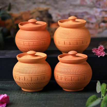 Terracotta Maharaja Sugar Pot | Handcrafted Clay Jar – Containers on Brown Living™. SKU: SP-6. Img 7.