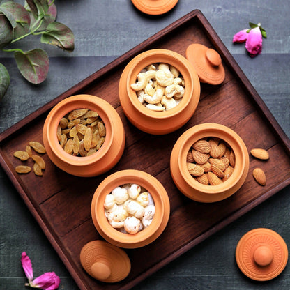 Terracotta Maharaja Sugar Pot | Handcrafted Clay Jar – Containers on Brown Living™. SKU: SP-6. Img 25.