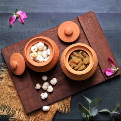 Terracotta Maharaja Sugar Pot | Handcrafted Clay Jar – Containers on Brown Living™. SKU: SP-6. Img 12.