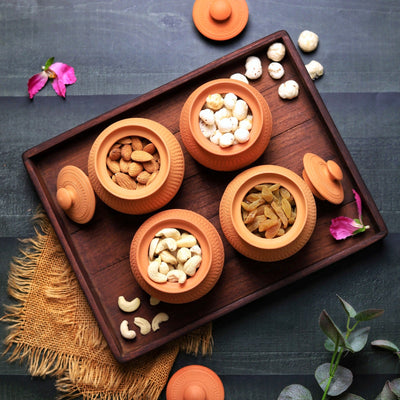 Terracotta Maharaja Sugar Pot | Handcrafted Clay Jar – Containers on Brown Living™. SKU: SP-6. Img 9.