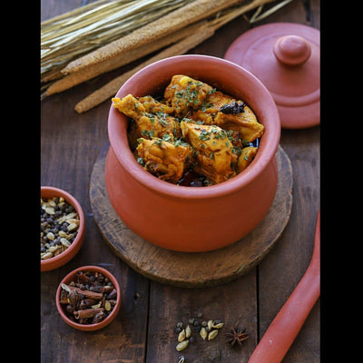 Terracotta Moroccan Handi Small | Handcrafted Serving Pot – Containers on Brown Living™. SKU: DH-15A. Img 3.