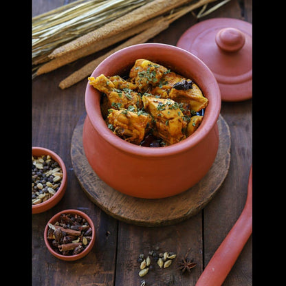 Terracotta Moroccan Handi Small | Handcrafted Serving Pot – Containers on Brown Living™. SKU: DH-15A. Img 3.