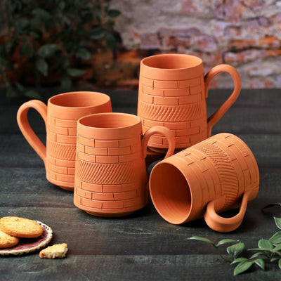 Terracotta Nawabi Jumbo Mug – Handcrafted Natural Clay Large Mug – Mugs on Brown Living™. SKU: JM-1. Img 9.