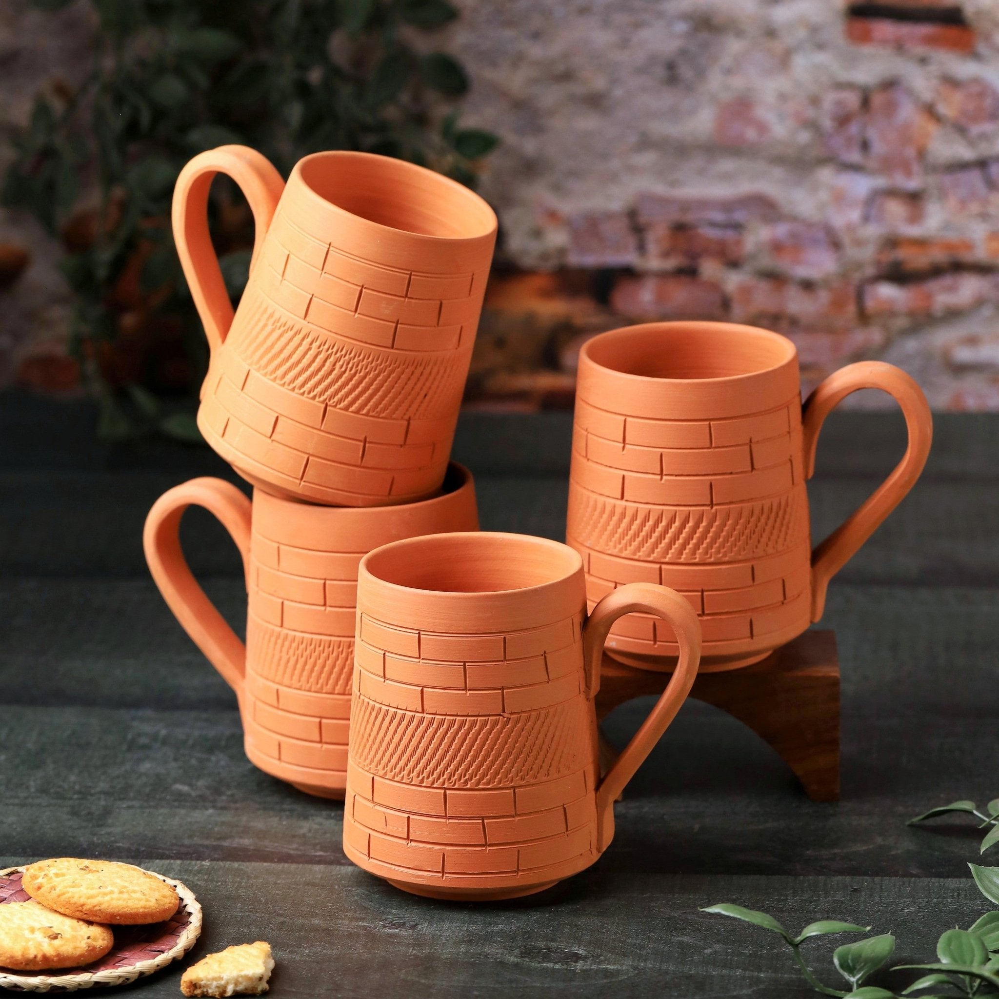 Terracotta Nawabi Jumbo Mug – Handcrafted Natural Clay Large Mug – Mugs on Brown Living™. SKU: JM-2. Img 10.