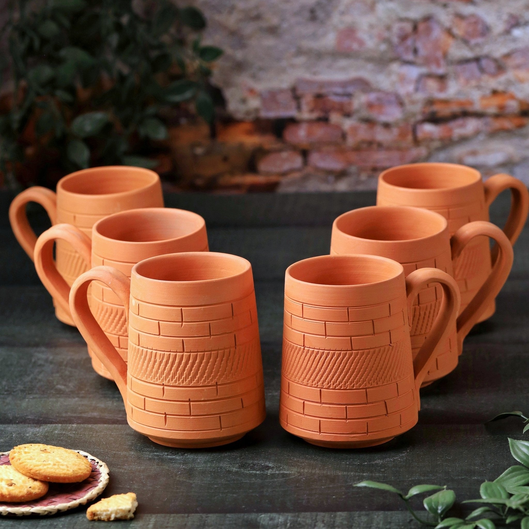 Terracotta Nawabi Jumbo Mug – Handcrafted Natural Clay Large Mug – Mugs on Brown Living™. SKU: JM-3. Img 1.