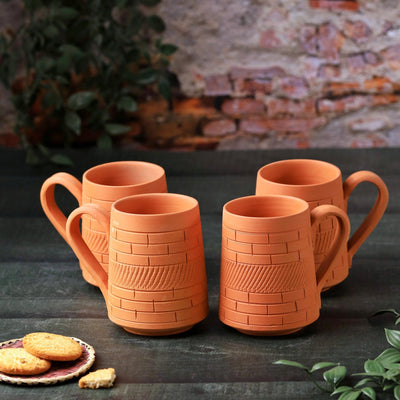 Terracotta Nawabi Jumbo Mug – Handcrafted Natural Clay Large Mug – Mugs on Brown Living™. SKU: JM-3. Img 2.