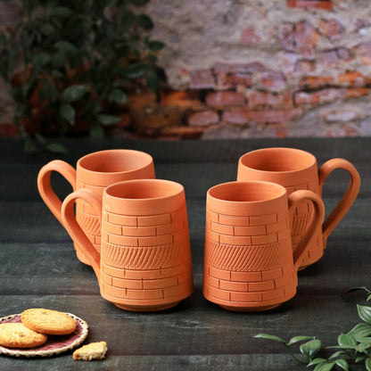 Terracotta Nawabi Jumbo Mug – Handcrafted Natural Clay Large Mug – Mugs on Brown Living™. SKU: JM-3. Img 2.