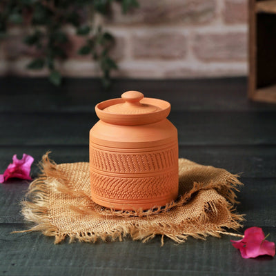 Terracotta Nawabi Pot | Handcrafted Clay Multipurpose Jar – Containers on Brown Living™. SKU: SP-1. Img 6.