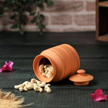 Terracotta Nawabi Pot | Handcrafted Clay Multipurpose Jar – Containers on Brown Living™. SKU: SP-1. Img 8.