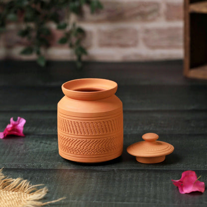Terracotta Nawabi Pot | Handcrafted Clay Multipurpose Jar – Containers on Brown Living™. SKU: SP-1. Img 7.