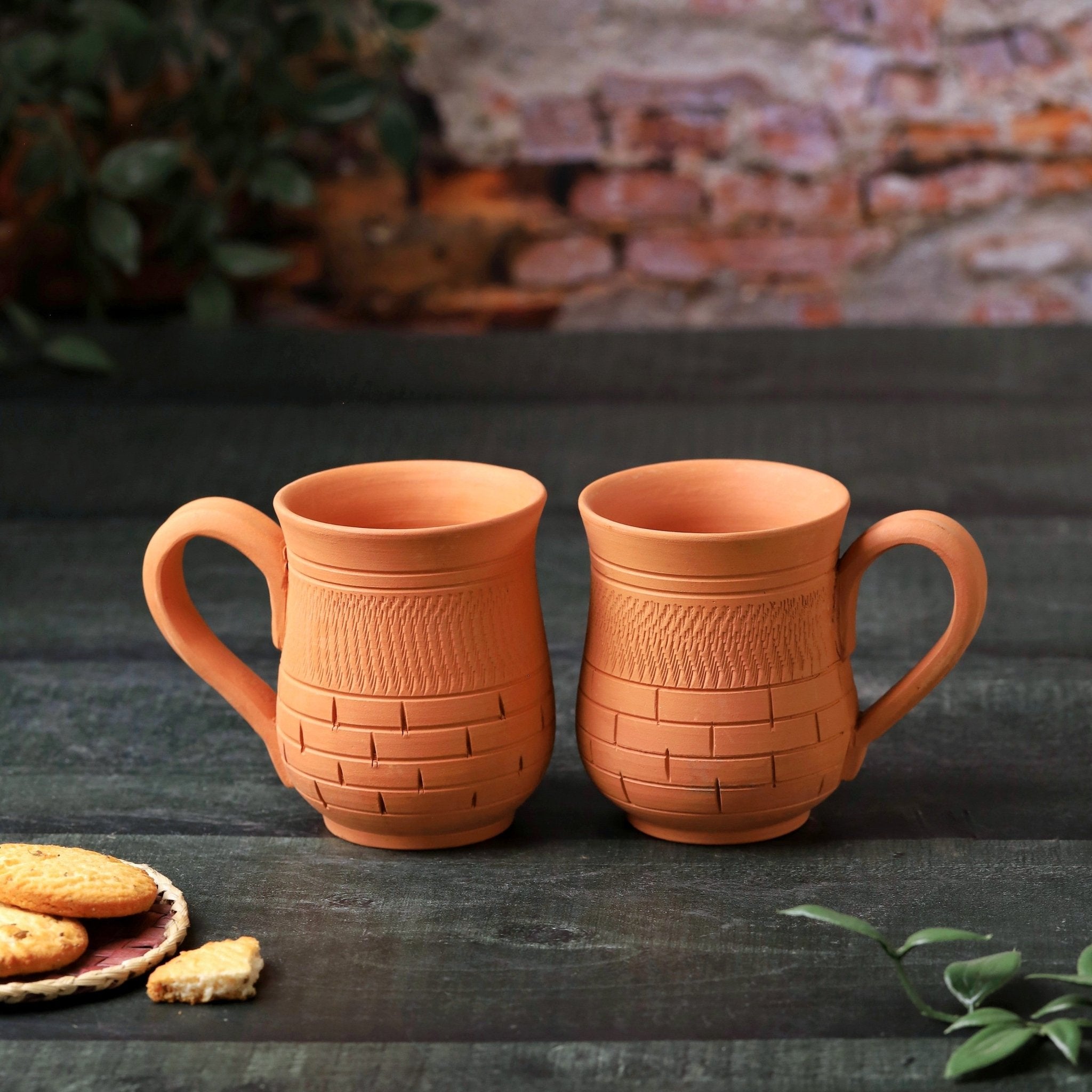 Terracotta Peshwa Coffee Mug – Handcrafted Natural Clay Coffee Mug – Mugs on Brown Living™. SKU: CM-10. Img 10.