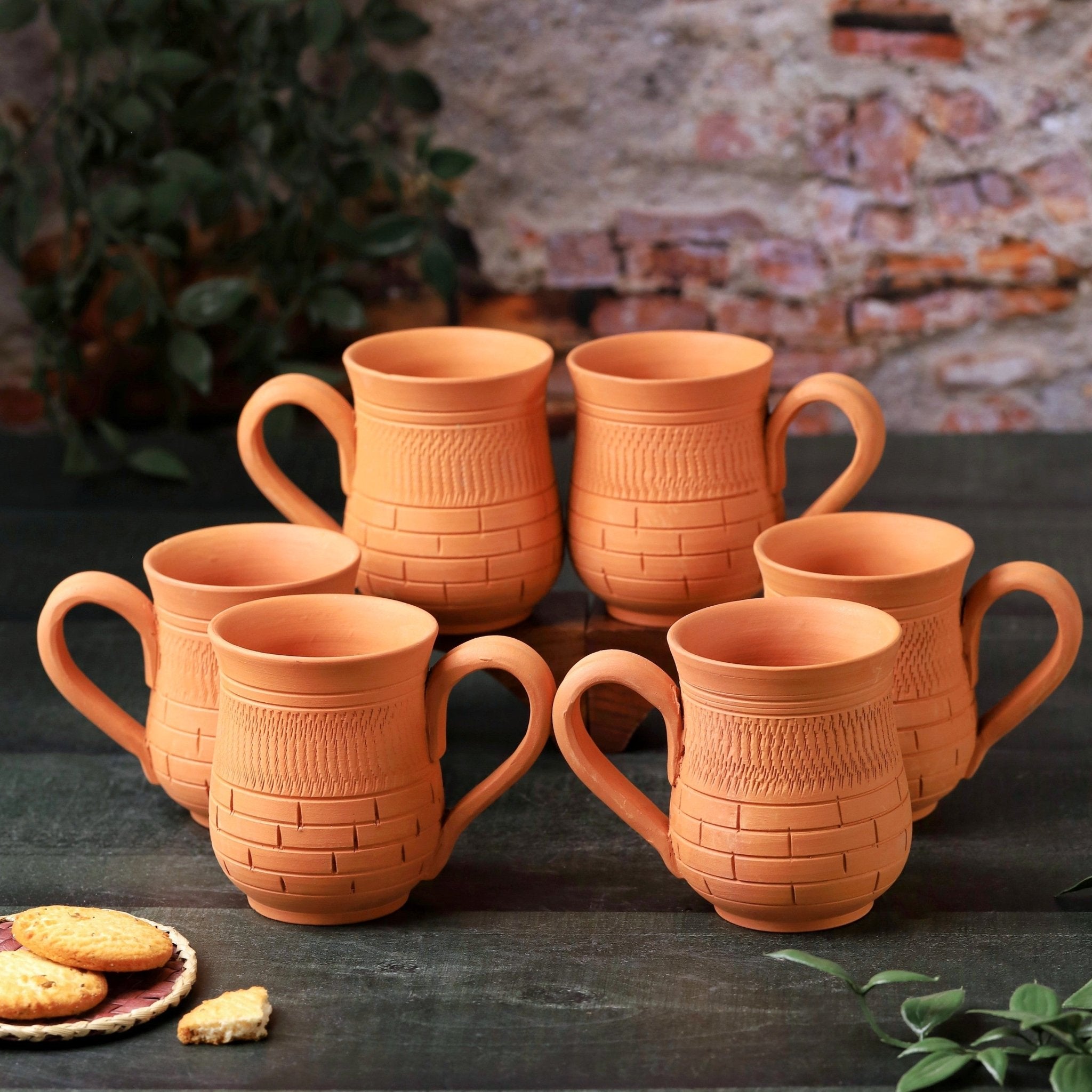 Terracotta Peshwa Coffee Mug – Handcrafted Natural Clay Coffee Mug – Mugs on Brown Living™. SKU: CM-12. Img 3.