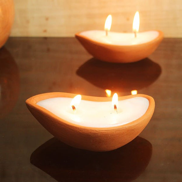 Terracotta Pot Bird Festive Candle for Diwali / Puja | Set of 6 | Verified Sustainable Candles & Fragrances on Brown Living™