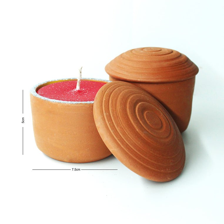 Terracotta Pot Hut Premium Big Perfumed Candles / Reusable Candle Holder Pot | Set of 2 | Verified Sustainable Candles & Fragrances on Brown Living™