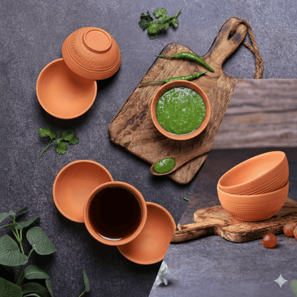 Terracotta Special Chutney (Dip) Bowl | Handmade Clay Serving Bowl – Plates & Bowls on Brown Living™. SKU: SB-10. Img 9.