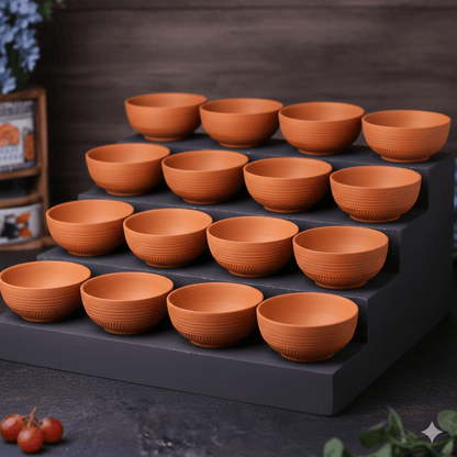 Terracotta Special Chutney (Dip) Bowl | Handmade Clay Serving Bowl – Plates & Bowls on Brown Living™. SKU: SB-10. Img 8.