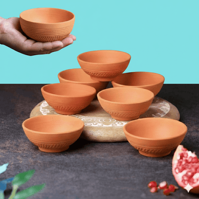 Terracotta Special Chutney (Dip) Bowl | Handmade Clay Serving Bowl – Plates & Bowls on Brown Living™. SKU: SB-8. Img 1.