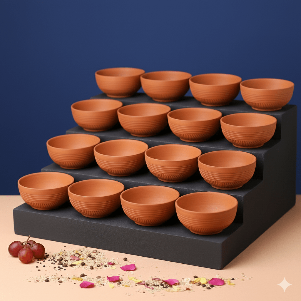 Terracotta Special Chutney (Dip) Bowl | Handmade Clay Serving Bowl – Plates & Bowls on Brown Living™. SKU: SB-8. Img 6.