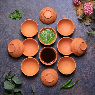 Terracotta Special Chutney (Dip) Bowl | Handmade Clay Serving Bowl – Plates & Bowls on Brown Living™. SKU: SB-9. Img 19.