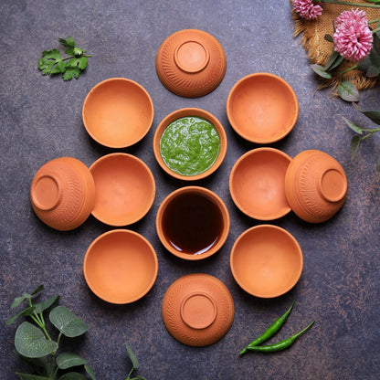 Terracotta Special Chutney (Dip) Bowl | Handmade Clay Serving Bowl – Plates & Bowls on Brown Living™. SKU: SB-9. Img 19.