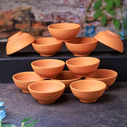 Terracotta Special Chutney (Dip) Bowl | Handmade Clay Serving Bowl – Plates & Bowls on Brown Living™. SKU: SB-9. Img 16.