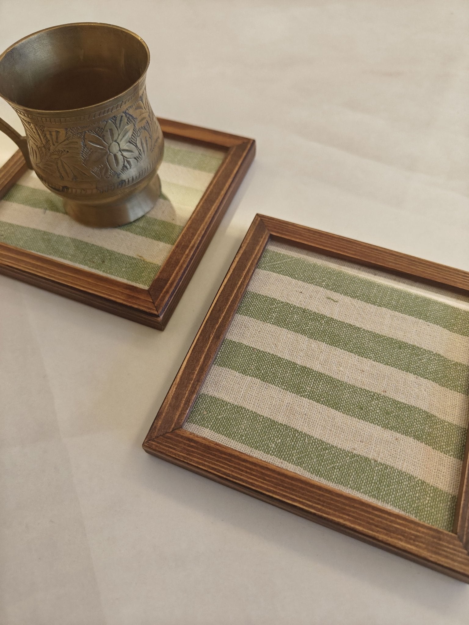 Textile Coasters Set of 2 | Alaya Handmade Home Coasters – Home Decor on Brown Living™. SKU: VCO43001. Img 1.