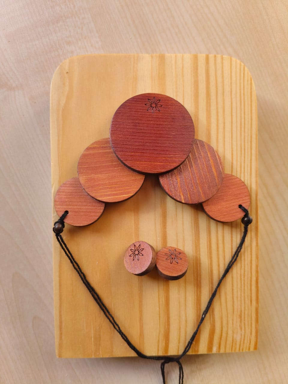 Textured Circular Disc Statement Wooden Jewellery – Womens Accessories on Brown Living™. SKU: WJ01N. Img 6.