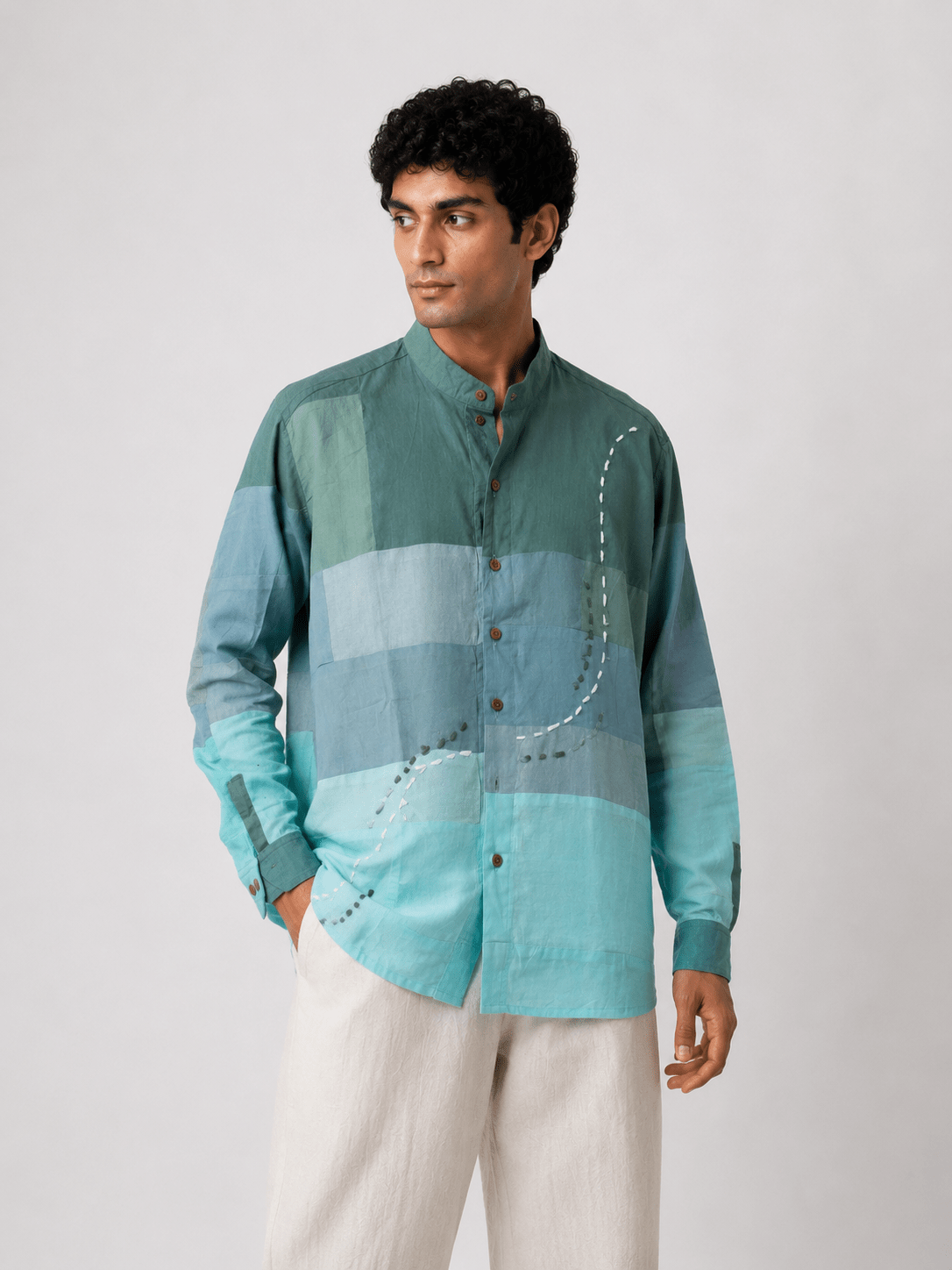 The Aakar Shirt Unisex Minimal Contemporary Shirt – Womens Shirt on Brown Living™. SKU: SH101. Img 13.