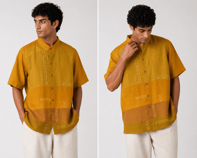 The Aakar Shirt Unisex Minimal Contemporary Shirt – Womens Shirt on Brown Living™. SKU: SH113. Img 15.