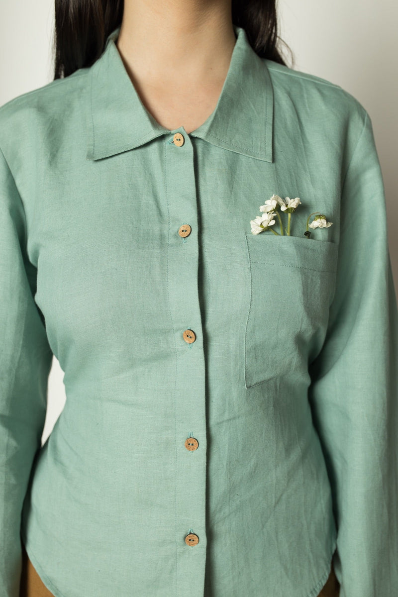 The Back Tie Hemp Cotton Shirt | Verified Sustainable Womens Shirt on Brown Living™