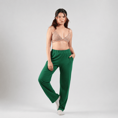 The Bare Breeze Organic Cotton Co-Ord Set for Women – Womens Co-Ord Sets on Brown Living™. SKU: 016CSBeige-Green-S. Img 2.