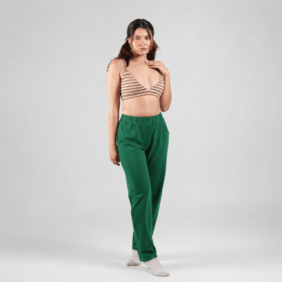 The Bare Breeze Organic Cotton Co-Ord Set for Women – Womens Co-Ord Sets on Brown Living™. SKU: 016CSBeige-Green-S. Img 1.
