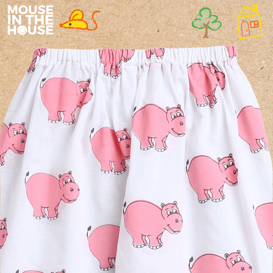The Cheerful Hippo - Unisex Kids Cotton Nightwear – Kids Pyjamas on Brown Living™. SKU: MITHNW-002-1. Img 8.