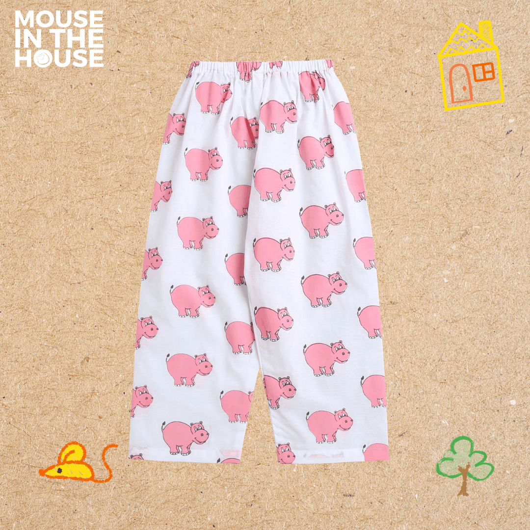 The Cheerful Hippo - Unisex Kids Cotton Nightwear – Kids Pyjamas on Brown Living™. SKU: MITHNW-002-1. Img 7.