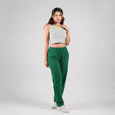 The Cloud Nine Organic Cotton Co-Ord Set for Women – Womens Co-Ord Sets on Brown Living™. SKU: 002CSNeonGrey-Green-S. Img 2.