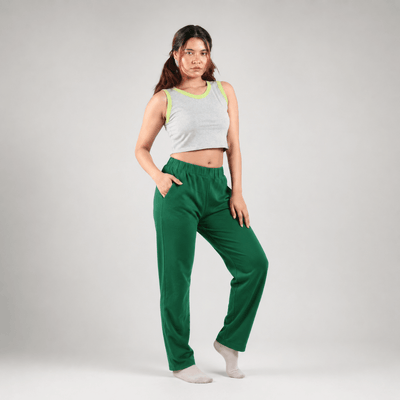 The Cloud Nine Organic Cotton Co-Ord Set for Women – Womens Co-Ord Sets on Brown Living™. SKU: 002CSNeonGrey-Green-S. Img 1.